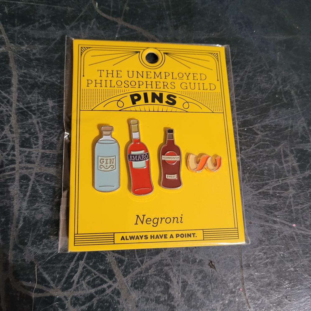 The Unemployed Philosophers Guild Negroni Enamel Pin Set